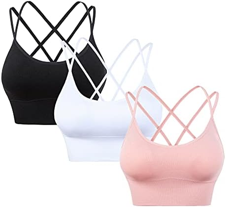 Bras esportivos para o treino feminino Cross Back Sports Bra com almofadas removíveis com sutiã de ioga