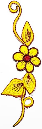 Kleenplus 3pcs. Flor Vine Fonos amarelo fofo em remendos atividades Logo bordado Roupa Jeans Jeans Chapéus Backpacks Camisas Acessórios