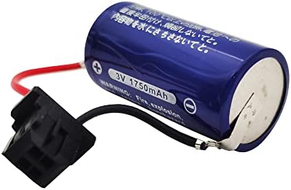 Yicuaa 2pcs CR17335 3V 1750mAh Bateria para Fanuc Drive Battery CR17335 Bateria com plugue preto