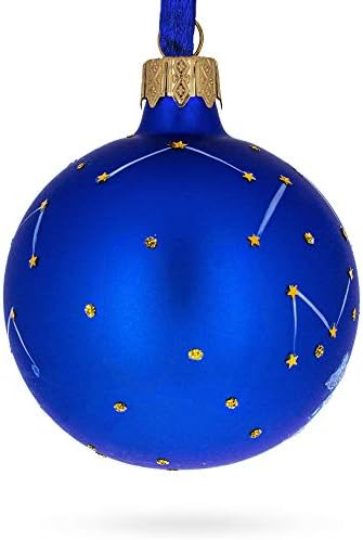 Capricórnio Astrológico do Zodíaco Horoscopo Bola de Vidro Bola de Vidro Ornamento de Natal de 3,25 polegadas
