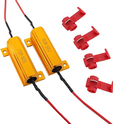 Yonput 2 pcs 50W 6OHM Carga resistor para fixar lâmpada LED Hiper flash sinalizador de pisca de pisca de pisca