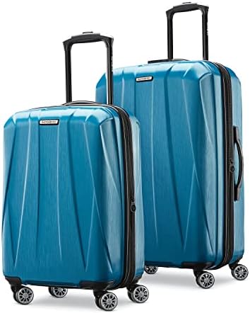 Samsonite Centric 2 Hardside Expandable bagagem com rodas giratórias, azul caribenho, conjunto de 2 peças