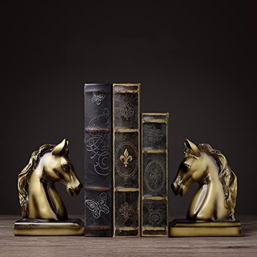 KLHHG Livros de resina Craft Horse Craft Vintage Sala Decoração Decoração Ornamentos Presente Brass Horse Head Animal