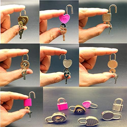Guaishou Mix Coor Style Mini Heart Luggage Locks Padlocks Archaiize Lock With Keys Pack de 7pcs