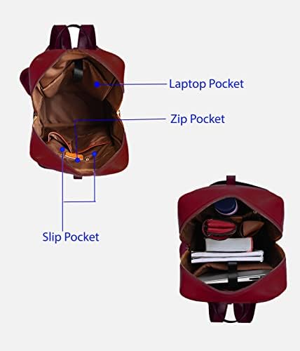 Mochila de laptop de couro real de couro de 15,6 polegadas para mulheres, Backpack School School College Business Daypack