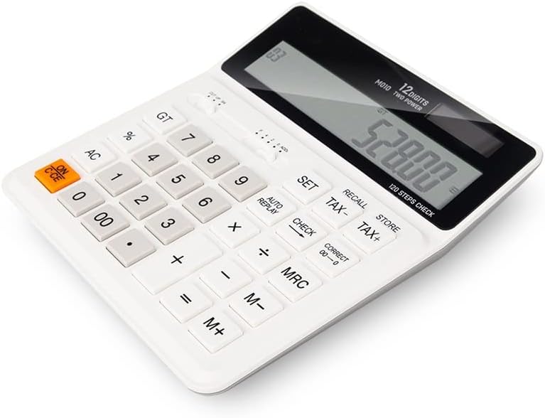 Calculadora de ganfanren verificação correta 120 etapas preto branco 12 dígitos Dual Power Business Office Finance Desktop Calculator (cor: a, tamanho