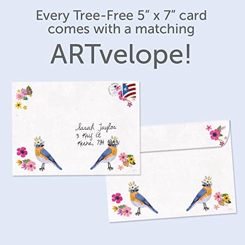 Cartão de casamento sem árvores - Parabéns exclusivos Design dentro e fora - 2 cartões + envelopes correspondentes, 5 x 7