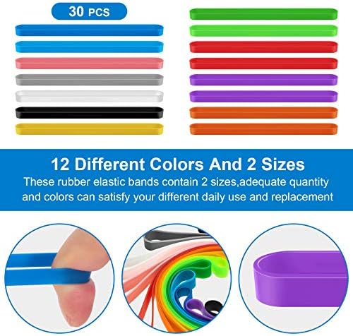 Zonon 30 peças Bandas de borracha de silicone Planejador colorido elástico embrulhando faixas de borracha para notebook de bolsas Exercício