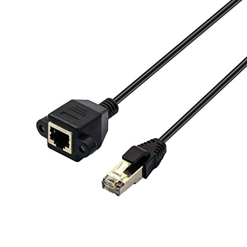 V Telenesky Cat 6 Ethernet Cable Extension Cord ， RJ45 Cabo de adesivo de rede -3,3 pés （1 metros) Male a fêmea Suporte ao conector