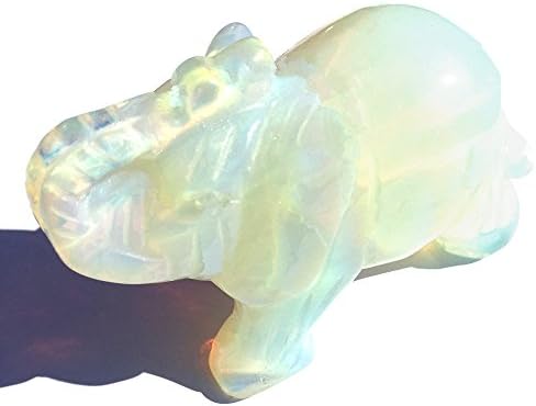 Estátua de estatueta de cristal de quartzo de elefante opala, pedra de pedra preciosa de cura natural, pedra de pedras preciosas,