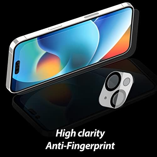 [Whitestone ez] vidro 3pck + came 3ppck - Apple iPhone 14 Protetor de tela [cúpula de vidro transparente ez] cobertura completa escudo
