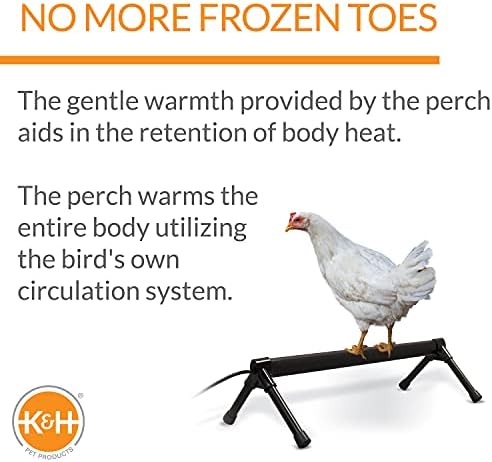 K&H PET Products Hermo -Hifke Harming Aquecedor de frango para bobinas de frango, impede os dedos dos pés congelados,
