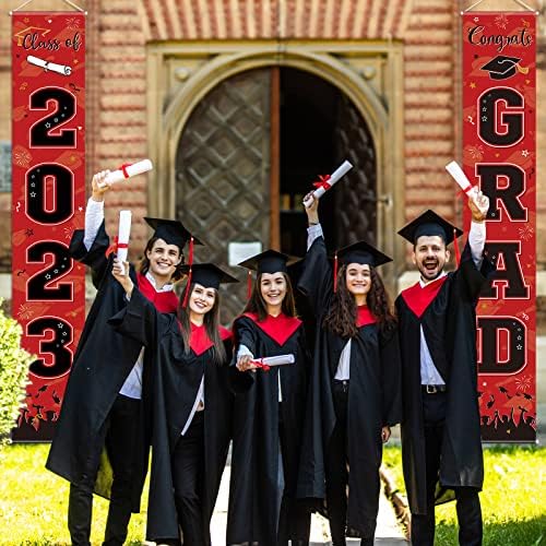 3 PCS Graduation Door Banner Decorações de 2023, Graduação Parabéns Cover de graduação Cobertura Banner de porta de placas para