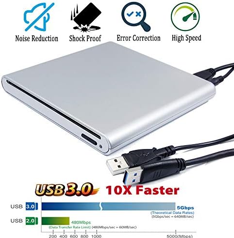 USB 3.0 Blu-ray externo e DVD CD Player Slot Drive óptica, para a dupla de Asus ZenBook Pro Vivobook 13 15 S13 S15 3 Flip S