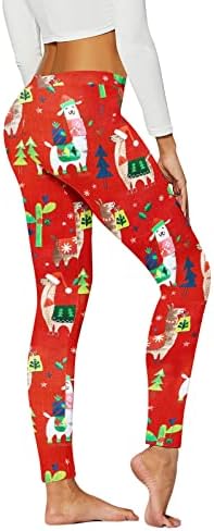 Leggings impressos de Natal para mulheres de cintura alta elástica mole de maternidade elástica Snowflake para treino de caminhada