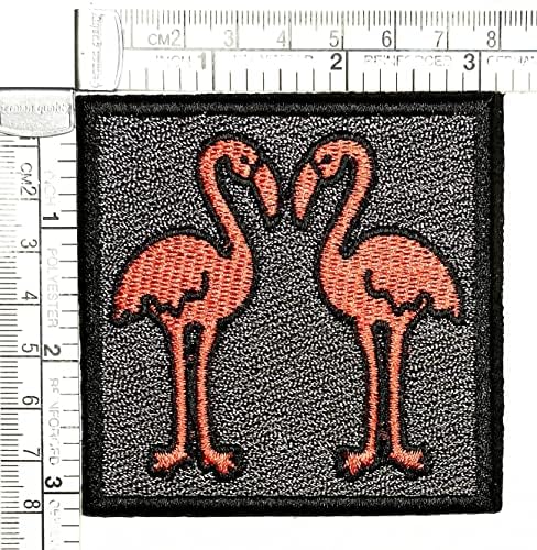 Kleenplus flamingo amor desenho animado crianças crianças bordadas ferro em costura no crachá para jeans jaquetas backpachas camisetas