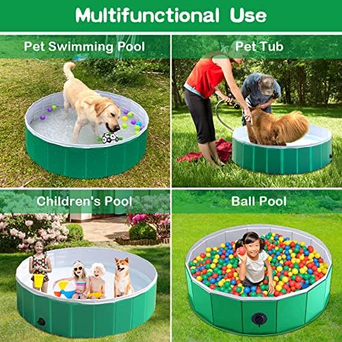 Kpuy Pool de banho de animais de estimação dobrável de cachorro, piscina de cães de plástico duro dobrável, banheira