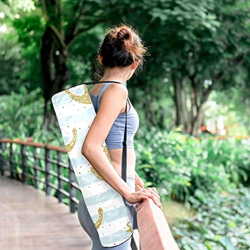 Yoga Mat Carry Bag Gym Beach Pilates Carrier Bags âncora de ouro, 6,7x33.9in/17x86 cm
