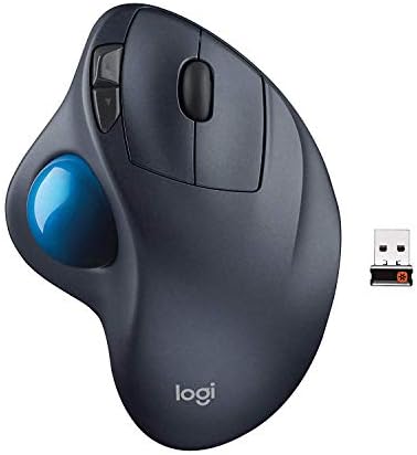 Logitech Wireless M570 Trackball Showed Shaped para fornecer melhor suporte para sua mão
