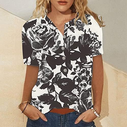 Tampas de tamanho grande feminino blusas casual v listra de pescoço de manga curta Button Down Down Tops