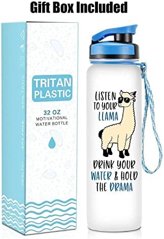 Lento 32oz 1 litro de rastreamento motivacional garrafa de água com marcador de tempo, 2 pacote - presentes de raposa, presentes