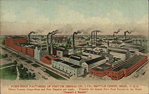 Fábricas de alimentos pura de Cereal Co, Ltd. Battle Creek, Michigan MI Original Antique Postcard