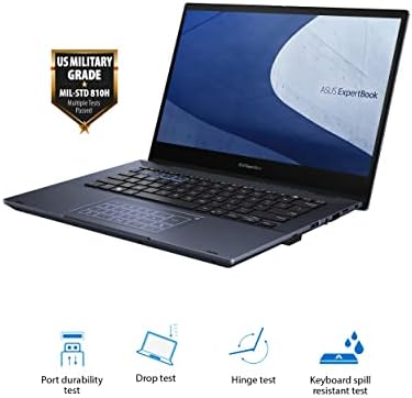 ASUS ExpertBook B5 Laptop de negócios Thin & Light, 14 ”FHD, Intel Core i7-1195G7, 1 TB SSD, RAM de 16 GB, bateria durante