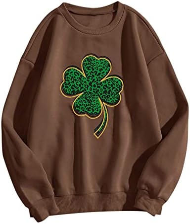 Saint Patricks Day Pullover for Women Grass Casual Crew Neck Logo Fit Holiday Tops irlandeses