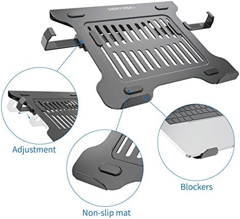 Bandeja de montagem de laptop para monitores para monitorar armas e estandes | A bandeja de montagem no braço do notebook se encaixa 75 x 75 e 100 x 100 orifícios de montagem em vesa protege totalmente o laptop - sa -lh03