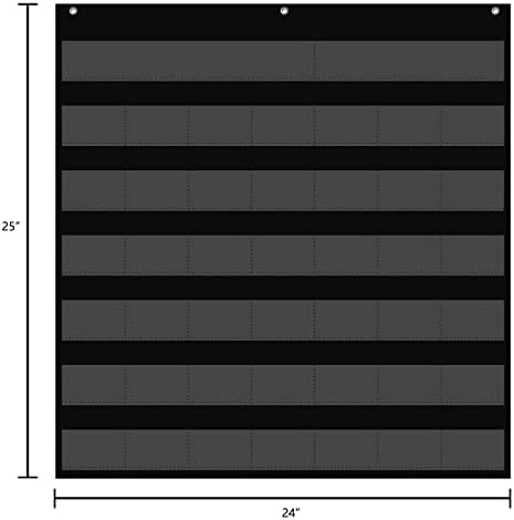 Regeleto Black Calendar Pocket Chart para sala de aula com 85 cartas e 3 ganchos, calendário mensal e gráfico de bolso meteorológico