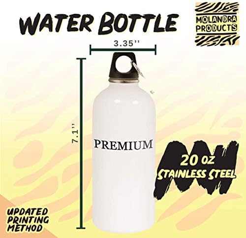 Molandra Products friendly - 20oz Hashtag Bottle de água branca em aço inoxidável com moçante, branco