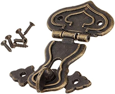 Zouoou Daakou910 1pcs Antigo Metal Lock Decorativo Decorativo gancho Presente Jóia de madeira Cadlock com parafusos Hardware de mobília vintage 63x47mm Hardware