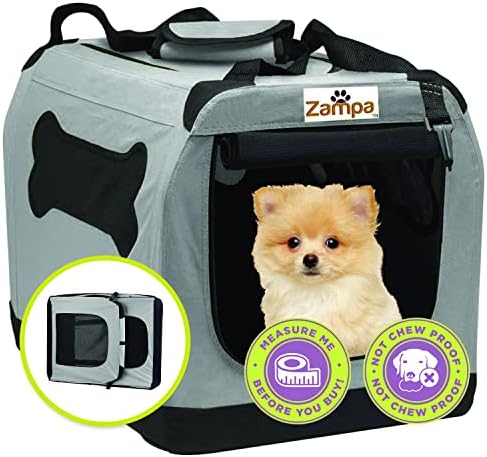 Zampa Cachor Carrier Crate para cães pequenos 24 ”x16,6” x16,5 ”| Portátil Cat Carrier | Pet Travel Collapsível e dobrável