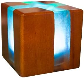 Nordic Night Stand, desktop, lâmpada de bloco de madeira de mesa, sem fio e controle remoto, LED de várias cores RGB, com