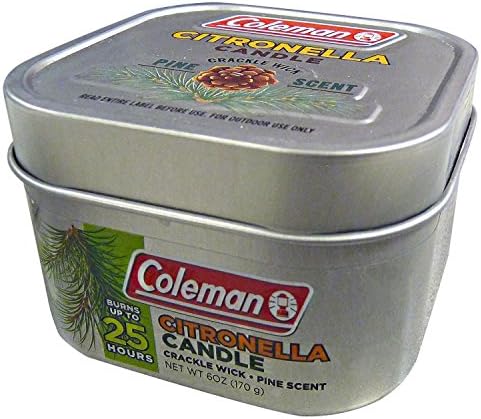 Coleman perfumou a vela de citronela ao ar livre com pavio de crackle de madeira, perfume de smores, 6 oz