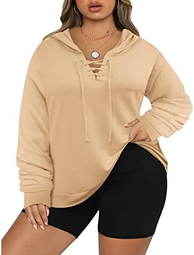 Tiyomi plus size sweethirts de lã difuso para mulheres pullover tops tops tie tie/leopardo/xadrez