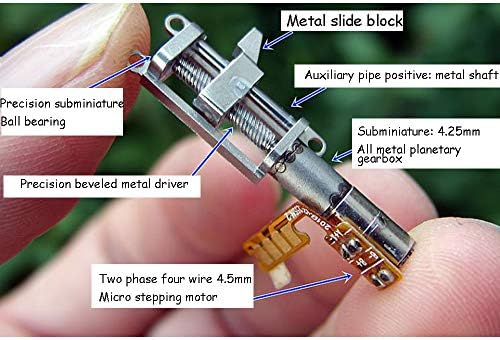 Acxico 1pcs mini micro 4mm 5v 2 fases de 4 fios de precisão Planetary caixa de engrenagem de engrenagem para parafuso de parafuso de parafuso de metal porca de metal de metal