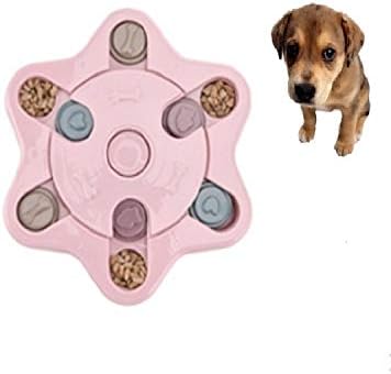 N/A Bowl Bowl Pet Toy Dog Food Turbable Comer Puzzle Anti-Shashing Dog Bowl Supplies, estilo: estilo hexagon