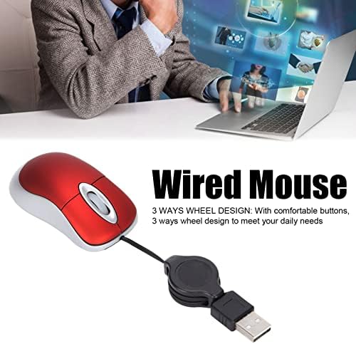 Mouse portátil de Hosi, estábulo 1600 dpi, mouse com fio confiável para Win 2000 para Win 98