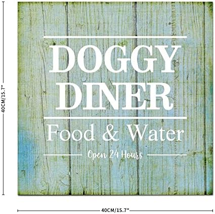 Doggy Diner Food água aberta 24 Casa Placas de madeira exótica Placas de madeira Sinais de madeira de areia de madeira