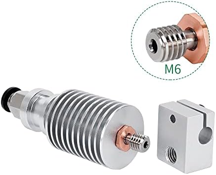 [OEM] 5/4/3/2/1 PCS LELO DE TITANIUM E- 3-D V5 V6 Break calor V6 Pia de aquecedor de garganta para o tubo de filamento de 1,75 mm Impressora 3D [Peças de substituição] (cor: liga de titânio V6, tamanho: 3pcs V6 Throa