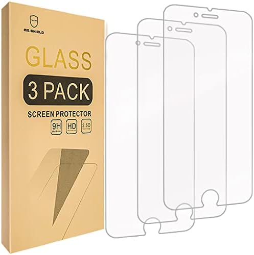 Mr.Shield [3-Pack] projetado para iPhone 6 Plus/iPhone 6s Plus [Protetor de tela de vidro temperado] com substituição ao