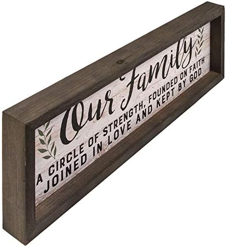 P. Graham Dunn Nossa Família Fé Fé Amor 24,6 x 7,8 polegadas Solid Pine Wood Farmhouse Frame Placa de parede