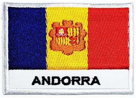 Kleenplus 3pcs. 1,7x2,6 polegada. Country National Andorra Flag bordou Appliques Ferro em Sew On Patch Square Shape Patches para traje de jeans de camiseta de jaqueta diy