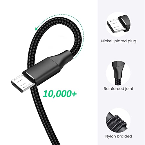 Cabo Micro USB, 3 pés 2PACK Android Cabo de carregamento curto carregador de telefone rápido Cabo Nylon Cabo USB durável