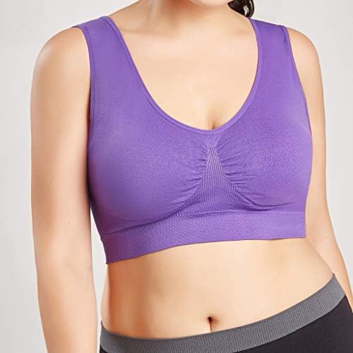 Colete de moda Summer Mulheres de cor pura cor plus size ultrafino sutiã grande tampo esportivo fitness fish bra