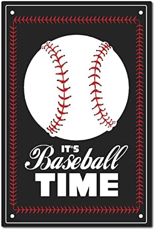 Placa de lata de metal de beisebol cretcabin É hora de praticar esportes sinais vintage sinais de placa retro decoração de parede externa