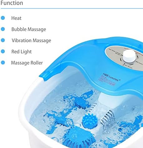 Banho de spa de pé aquecido com massagem bolha, acessórios de pedicure, vibração para alívio da fadiga FBM605