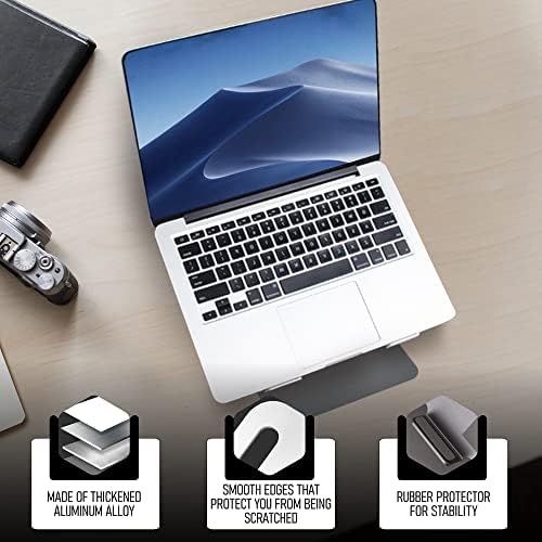 Elestoria rotativa para laptop - mesa de laptop cinza, laptop riser, suporte para laptop, suporte de macbook, suporte