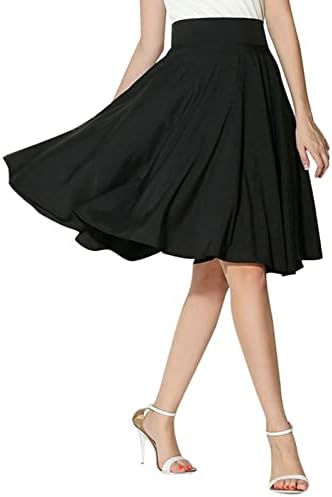 Saias de verão de NYYBW para mulheres na altura da cintura alta Ruffed A-line A-line Casual Casual Midi Skirt